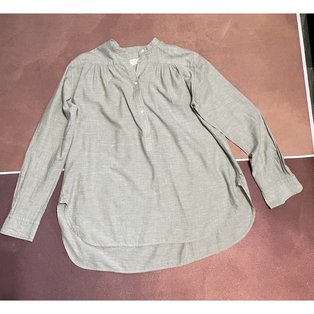 Nili Lotan Neville Cotton Blouse Sage Size Lightweight Summer Bohemian Size M